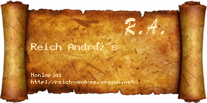 Reich András névjegykártya